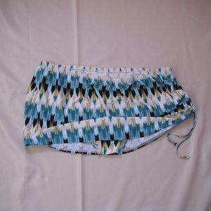 Women's Swim Skirted Bikini Bottom Captiva Size 3X Green White Yellow Black